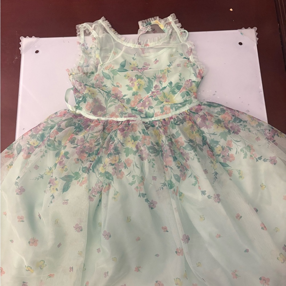 Lilt Floral Kids Dress - Mint and Pink